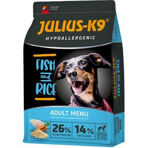 JULIUS К-9 HighPremium 12 кг., ADULТ Гіпоалергенний Риба та Рис для собак